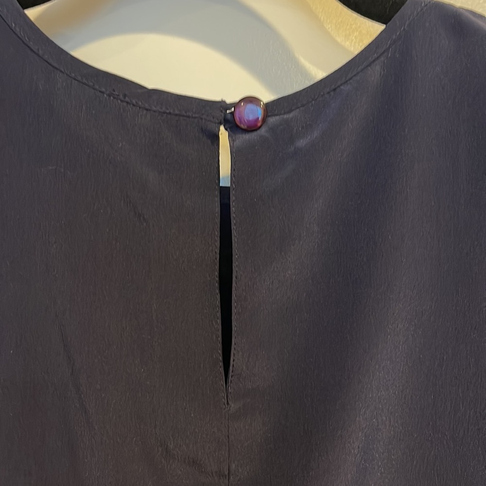 Jennifer Moore Navy Silk Top - Picture 5 of 6